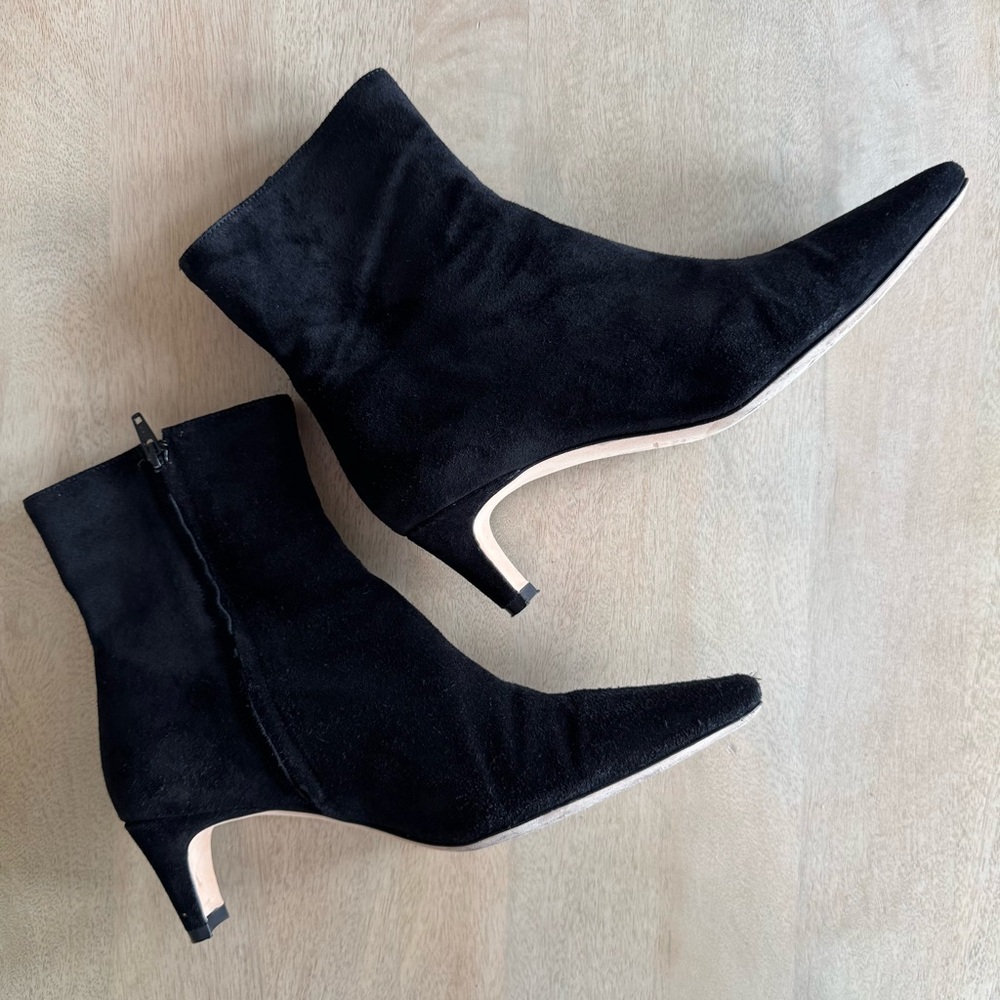STAUD Black Suede Heeled Wally Ankle Boot EU size 41, fits US size 10